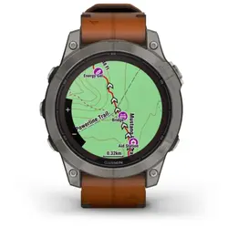 Garmin fēnix® 7 Pro – Sapphire Solar Edition (Titanium with Chestnut Leather Band)