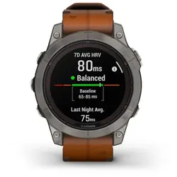Garmin fēnix® 7 Pro – Sapphire Solar Edition (Titanium with Chestnut Leather Band)