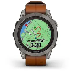 Garmin fēnix® 7 Pro – Sapphire Solar Edition (Titanium with Chestnut Leather Band)