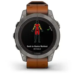 Garmin fēnix® 7 Pro – Sapphire Solar Edition (Titanium with Chestnut Leather Band)