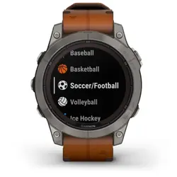 Garmin fēnix® 7 Pro – Sapphire Solar Edition (Titanium with Chestnut Leather Band)