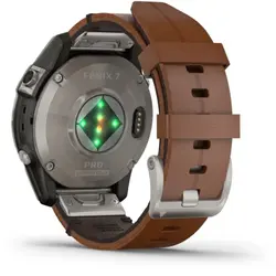Garmin fēnix® 7 Pro – Sapphire Solar Edition (Titanium with Chestnut Leather Band)