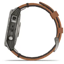 Garmin fēnix® 7 Pro – Sapphire Solar Edition (Titanium with Chestnut Leather Band)