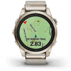 Garmin epix™ Pro (Gen 2) 42mm – Sapphire Edition (Soft Gold with Cream Heathered Nylon Band)