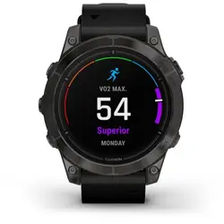 Garmin epix™ Pro (Gen 2) 47mm – Sapphire Edition (Carbon Grey DLC Titanium with Black Leather Band)