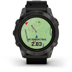 Garmin epix™ Pro (Gen 2) 47mm – Sapphire Edition (Carbon Grey DLC Titanium with Black Leather Band)