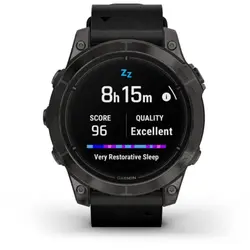 Garmin epix™ Pro (Gen 2) 47mm – Sapphire Edition (Carbon Grey DLC Titanium with Black Leather Band)