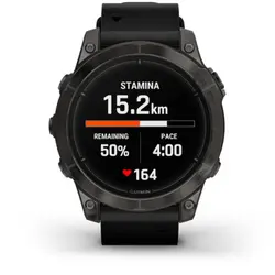 Garmin epix™ Pro (Gen 2) 47mm – Sapphire Edition (Carbon Grey DLC Titanium with Black Leather Band)