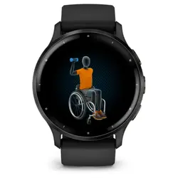 Garmin Venu® 3 (Slate stainless steel bezel with black case and silicone band)