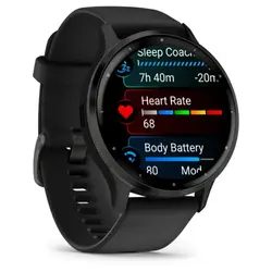 Garmin Venu® 3 (Slate stainless steel bezel with black case and silicone band)