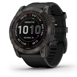 Garmin fēnix® 7X – Sapphire Solar Edition (Carbon Gray DLC Titanium with Black Band)