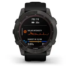 Garmin fēnix® 7X – Sapphire Solar Edition (Carbon Gray DLC Titanium with Black Band)