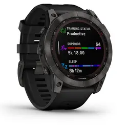 Garmin fēnix® 7X – Sapphire Solar Edition (Carbon Gray DLC Titanium with Black Band)