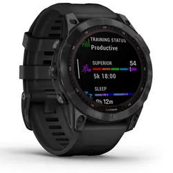 Garmin fēnix® 7 – Sapphire Solar Edition (Black DLC Titanium with Black Band)