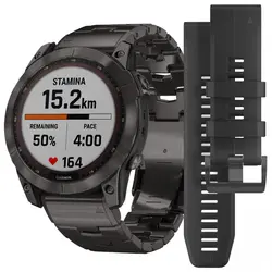 Garmin fēnix® 7X – Sapphire Solar Edition (Carbon Grey DLC Titanium with Carbon Grey DLC Vented Titanium Band)