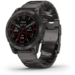 Garmin fēnix® 7X – Sapphire Solar Edition (Carbon Grey DLC Titanium with Carbon Grey DLC Vented Titanium Band)