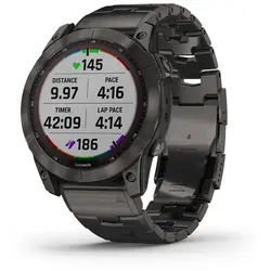 Garmin fēnix® 7X – Sapphire Solar Edition (Carbon Grey DLC Titanium with Carbon Grey DLC Vented Titanium Band)