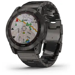 Garmin fēnix® 7X – Sapphire Solar Edition (Carbon Grey DLC Titanium with Carbon Grey DLC Vented Titanium Band)
