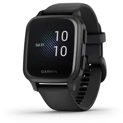 Garmin Venu® Sq – Music Edition (Slate Aluminum Bezel with Black Case and Silicone Band)
