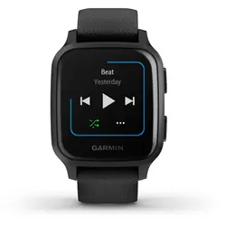 Garmin Venu® Sq – Music Edition (Slate Aluminum Bezel with Black Case and Silicone Band)