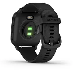 Garmin Venu® Sq – Music Edition (Slate Aluminum Bezel with Black Case and Silicone Band)