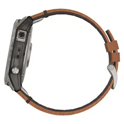 Garmin fēnix® 7X – Sapphire Solar Edition (Titanium with Chestnut Leather Band)
