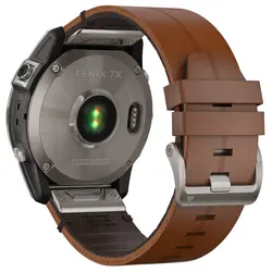 Garmin fēnix® 7X – Sapphire Solar Edition (Titanium with Chestnut Leather Band)