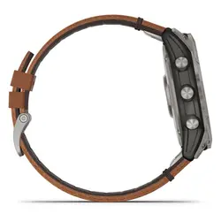 Garmin fēnix® 7X – Sapphire Solar Edition (Titanium with Chestnut Leather Band)