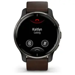 Garmin Venu® 2 Plus (Slate Stainless Steel Bezel With Slate Case And Brown Leather Band)