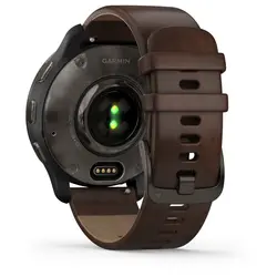 Garmin Venu® 2 Plus (Slate Stainless Steel Bezel With Slate Case And Brown Leather Band)
