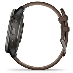 Garmin Venu® 2 Plus (Slate Stainless Steel Bezel With Slate Case And Brown Leather Band)