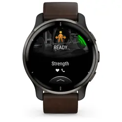 Garmin Venu® 2 Plus (Slate Stainless Steel Bezel With Slate Case And Brown Leather Band)