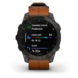 Garmin epix™ (Gen 2) (Sapphire - Black Titanium with Chestnut Leather Band)