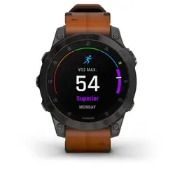 Garmin epix™ (Gen 2) (Sapphire - Black Titanium with Chestnut Leather Band)