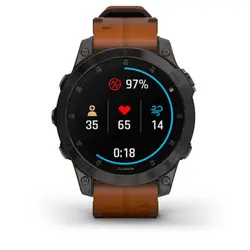 Garmin epix™ (Gen 2) (Sapphire - Black Titanium with Chestnut Leather Band)