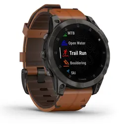 Garmin epix™ (Gen 2) (Sapphire - Black Titanium with Chestnut Leather Band)