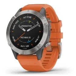 Garmin fēnix® 6 - Pro Sapphire Edition (Titanium with Ember Orange Band)