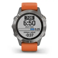 Garmin fēnix® 6 - Pro Sapphire Edition (Titanium with Ember Orange Band)