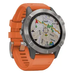 Garmin fēnix® 6 - Pro Sapphire Edition (Titanium with Ember Orange Band)