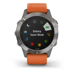 Garmin fēnix® 6 - Pro Sapphire Edition (Titanium with Ember Orange Band)