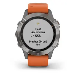 Garmin fēnix® 6 - Pro Sapphire Edition (Titanium with Ember Orange Band)