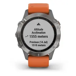 Garmin fēnix® 6 - Pro Sapphire Edition (Titanium with Ember Orange Band)