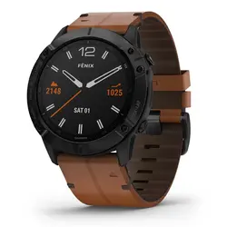 Garmin fēnix® 6X - Pro Sapphire Edition (Black DLC with Chestnut Leather Band)
