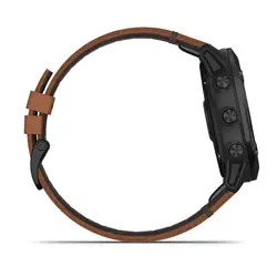 Garmin fēnix® 6X - Pro Sapphire Edition (Black DLC with Chestnut Leather Band)