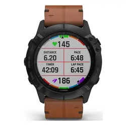 Garmin fēnix® 6X - Pro Sapphire Edition (Black DLC with Chestnut Leather Band)
