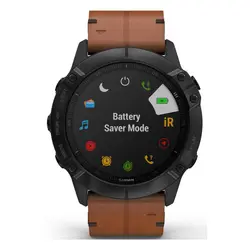 Garmin fēnix® 6X - Pro Sapphire Edition (Black DLC with Chestnut Leather Band)