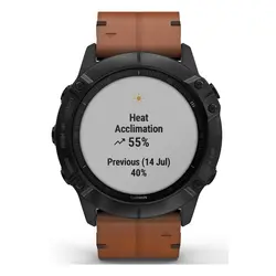 Garmin fēnix® 6X - Pro Sapphire Edition (Black DLC with Chestnut Leather Band)