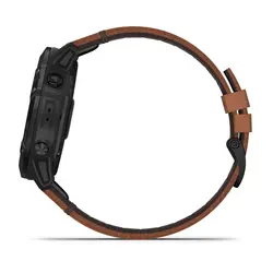 Garmin fēnix® 6X - Pro Sapphire Edition (Black DLC with Chestnut Leather Band)
