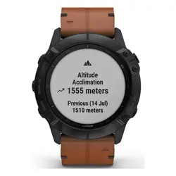 Garmin fēnix® 6X - Pro Sapphire Edition (Black DLC with Chestnut Leather Band)
