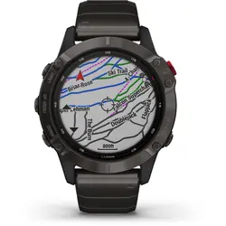 Garmin fēnix® 6 - Pro Solar Edition (Titanium Carbon Gray DLC with Titanium DLC Band)